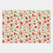 Mooie oranje aquarelklaprozen bloemstuk inpakpapier vel (Voorkant)