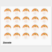 Mooie oranje Baby Shower Sticker Ronde Vorm (Vel)
