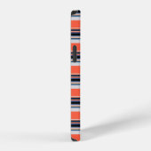 Mooie oranje blauwe strepen iPhone hoesje (Rechterkant)