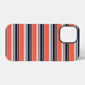 Mooie oranje blauwe strepen iPhone hoesje (Achterkant horizontaal)