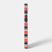 Mooie oranje blauwe strepen iPhone hoesje (Linkerkant)