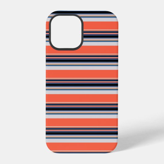 Mooie oranje blauwe strepen iPhone hoesje (Achterkant)