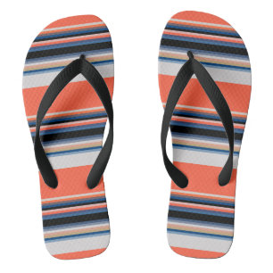 Mooie oranje blauwe strepen teenslippers