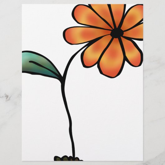 Mooie Oranje Bloem Flyer (Voorkant)