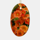 Mooie oranje bloemen keramisch ornament (Rechts)