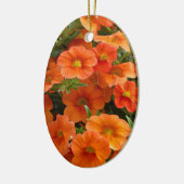 Mooie oranje bloemen keramisch ornament (Links)