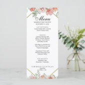 Mooie Oranje Bloemen Menu (Staand voorkant)