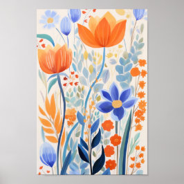 Mooie Oranje bloemen Poster