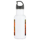 Mooie oranje bloemen waterfles (Achterkant)