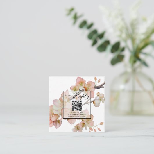 Mooie oranje bloemen waterverf bloesems RSVP Informatiekaartje (Staand voorkant)