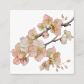 Mooie oranje bloemen waterverf bloesems RSVP Informatiekaartje (Achterkant)