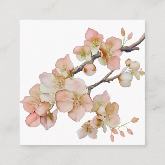 Mooie oranje bloemen waterverf bloesems RSVP Informatiekaartje (Achterkant)