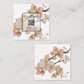 Mooie oranje bloemen waterverf bloesems RSVP Informatiekaartje (Voorkant / Achterkant)