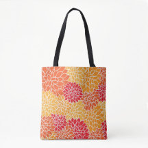 Mooie oranje en rode dahlia bloemen