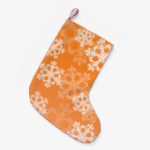 Mooie oranje en witte kerstvlokken kleine kerstsok (Voorkant (Hangend))