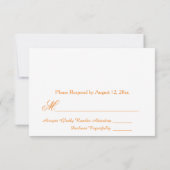 Mooie oranje en witte RSVP (Achterkant)