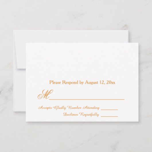 Mooie oranje en witte RSVP (Achterkant)