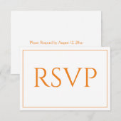 Mooie oranje en witte RSVP Kaartje (Voorkant / Achterkant)