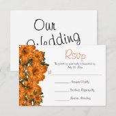 Mooie Oranje Flower Lelies - Wedding RSVP (Voorkant / Achterkant)
