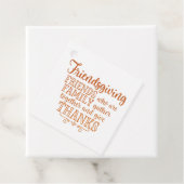 Mooie oranje Friendsgiving Bedankjes Labels (In situ)