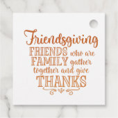Mooie oranje Friendsgiving Bedankjes Labels (Achterkant)