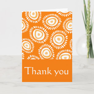 Mooie oranje funky bloemen Bedankt Kaart