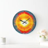 Mooie Oranje geel en Aqua achtergrond Grote Klok (Huis)