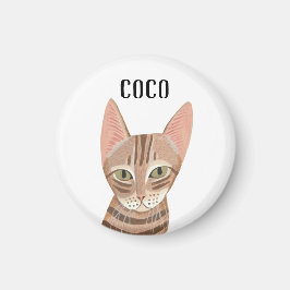 Mooie oranje geïllustreerde moderne kat magneet