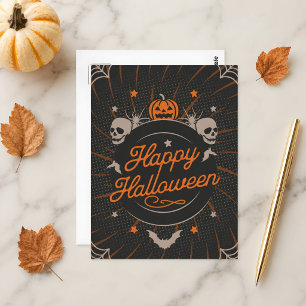 Mooie Oranje Gelukkig Halloween Briefkaart