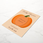 Mooie Oranje Geslacht Neutrale Pompoen Baby Shower Folie Feestdagenkaart (Gedraaid)
