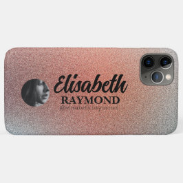 Mooie Oranje Glitter Foto en Naam Case-Mate iPhone Case