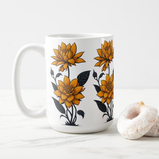 Mooie Oranje Jasmijnbloem Koffiemok (Met donut)