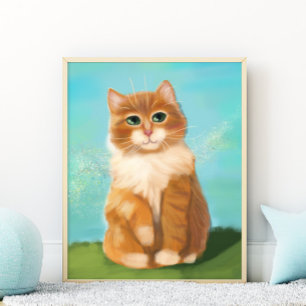 Mooie Oranje Kat Baby- en Kinderkamer Decoratie