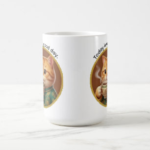 Mooie Oranje Kat Vandaag is een Goede Dag Koffiemo Koffiemok
