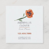 Mooie Oranje klaprozen  Vierkante Visitekaartje (Achterkant)