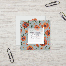 Mooie Oranje klaprozen  Vierkante Visitekaartje