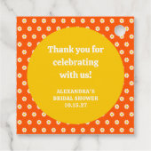 Mooie Oranje Madeliefjes Bruidsfeest Verjaardags U Bedankjes Labels (Achterkant)