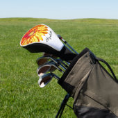 Mooie oranje margriet bloem aangepaste naam dames golfheadcover (Insitu)