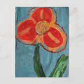 Mooie Oranje Mixed Media Bloem Briefkaart (Voorkant)