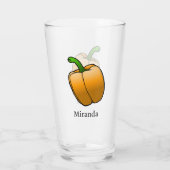 Mooie oranje paprika glas (Achterkant)