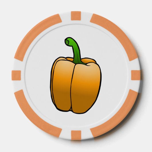 Mooie oranje paprika poker chips (Voorkant)