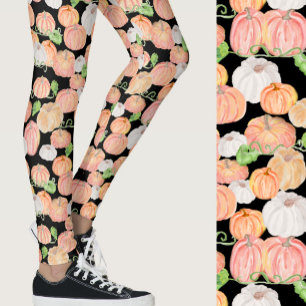 Mooie oranje pompoenen herfst seizoenspatroon leggings