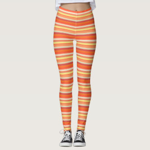 Mooie oranje rode strepen leggings