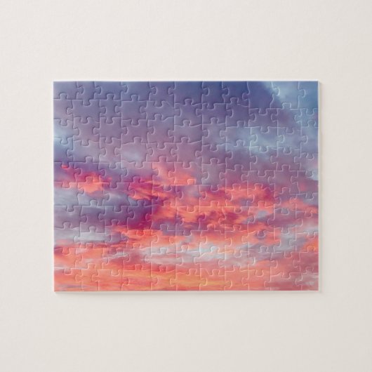 Mooie Oranje rode zonsondergang Legpuzzel (Horizontaal)