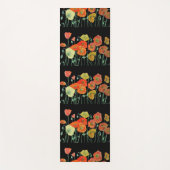 Mooie Oranje roodbruin Floral Yoga Mat (Voorkant)