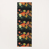 Mooie Oranje roodbruin Floral Yoga Mat (Achterkant)