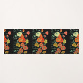 Mooie Oranje roodbruin Floral Yoga Mat (Voorkant (horizontaal))