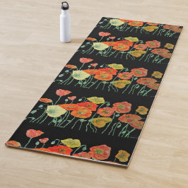 Mooie Oranje roodbruin Floral Yoga Mat