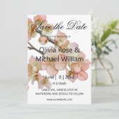 Mooie oranje roze bloemen SAVE THE DATE Kaart (Staand voorkant)