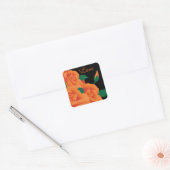 Mooie Oranje Rozen Vierkante Sticker (Envelop)